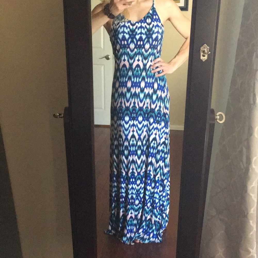 Cynthia Rowley size M tribal print maxi dress.